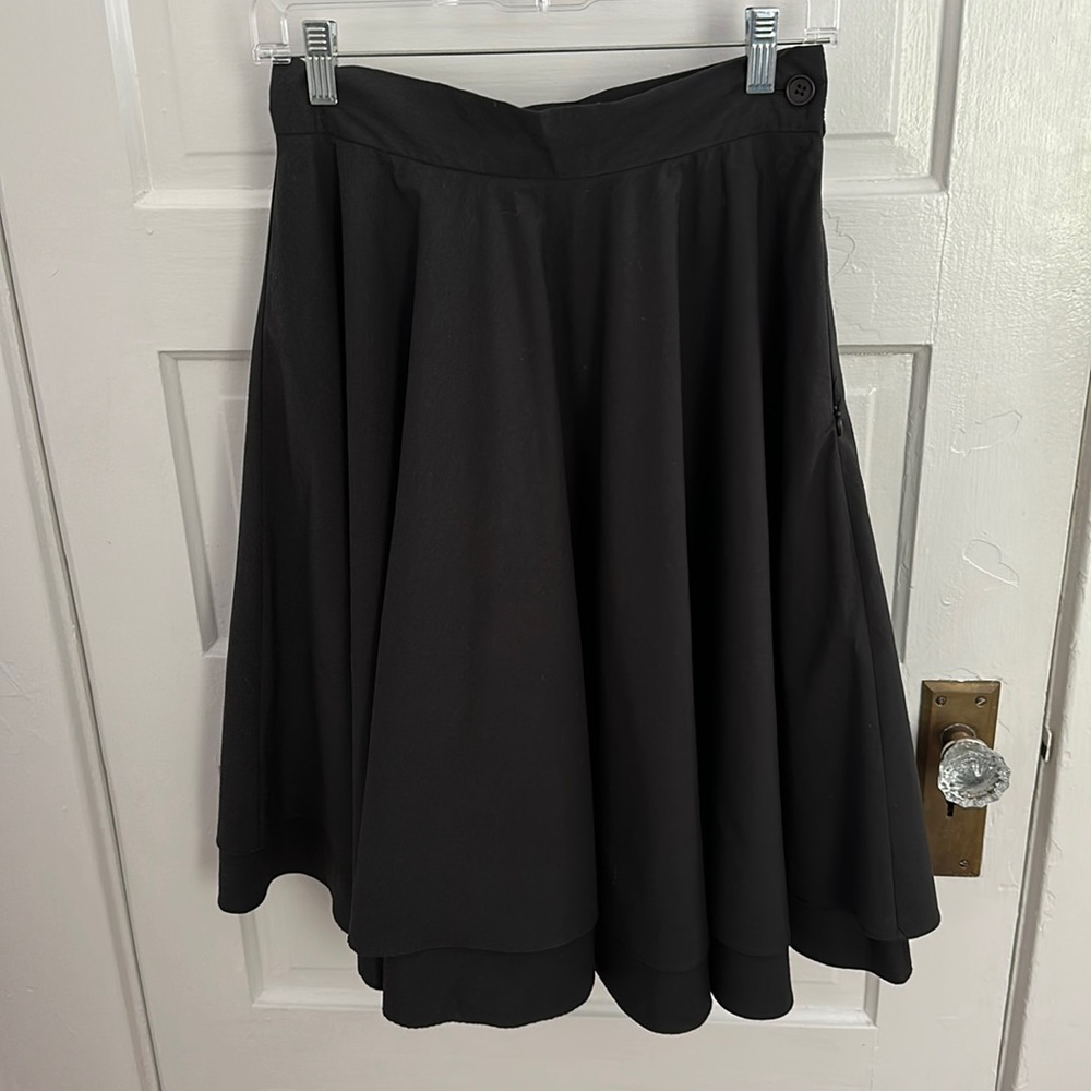 Modcloth Black Circle Skater Skirt